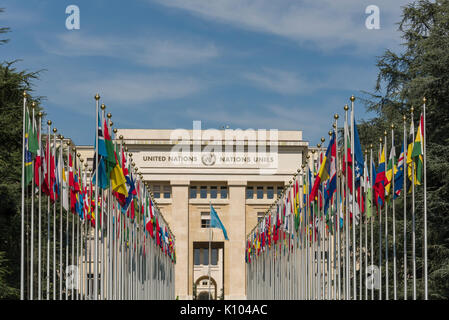 Genève, Suisse Le Palais des Nations est l'accueil de l'Office des Nations Unies Banque D'Images