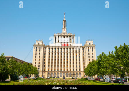 Casa place Presei Libere, Maison de la presse libre, dans le style du réalisme socialiste soviétique, à partir de 1966, Bucarest, Roumanie Banque D'Images