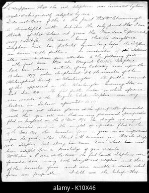 Bell 1878 Lettre Page 3 Banque D'Images