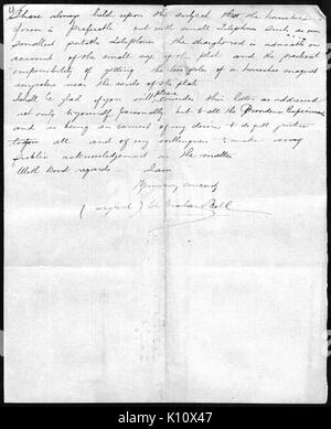 Bell 1878 Lettre Page 4 Banque D'Images