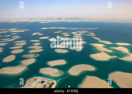 Le Dubaï world islands Allemagne Autriche France Espagne Pays-Bas panorama vue aérienne de l'île des eau photographie Banque D'Images