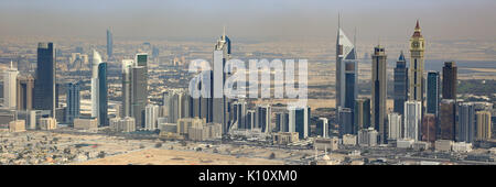 Dubai Emirates Towers photographie panoramique panorama vue aérienne émirats arabes unis Banque D'Images