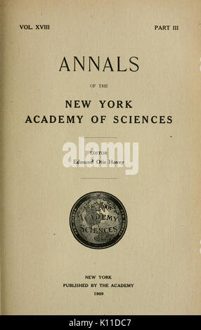 Annales de l'Académie des Sciences de New York BHL3503813 Banque D'Images