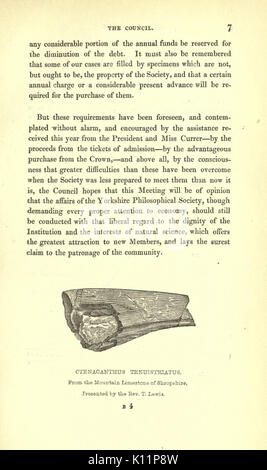 Rapport annuel de la société philosophique de Yorkshire (page 7) BHL2507757 Banque D'Images