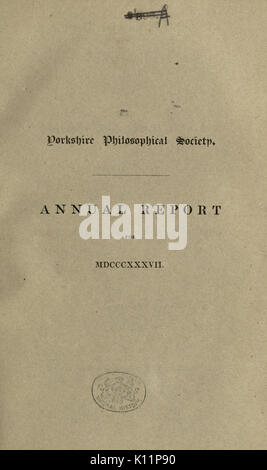 Rapport annuel de la société philosophique de Yorkshire BHL2507771 Banque D'Images