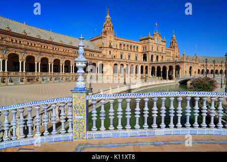 Plaza de España ou place d'Espagne à Séville, Andalousie, Espagne Banque D'Images