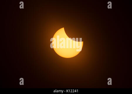 Éclipse solaire partielle du parc national de Grand Teton, Wyoming Banque D'Images