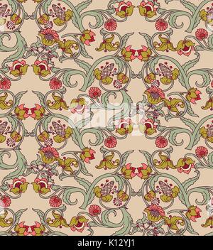 Vieux Slave vintage fleurs ornement motif transparent. Illustration de Vecteur