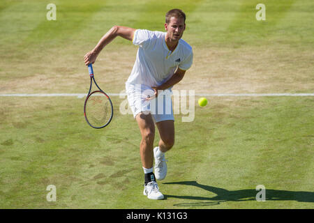 Florian Mayer de l'Allemagne dans l'action au Gentlemen's singles - tournoi de Wimbledon 2017 Banque D'Images