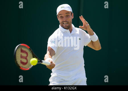 Roberto Bautista Agut d'Espagne à l'Gentlemen's singles - tournoi de Wimbledon 2017 Banque D'Images