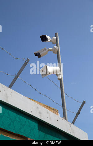 Août 2017, Southend On Sea, Essex, Angleterre, de sécurité sur chantier Banque D'Images