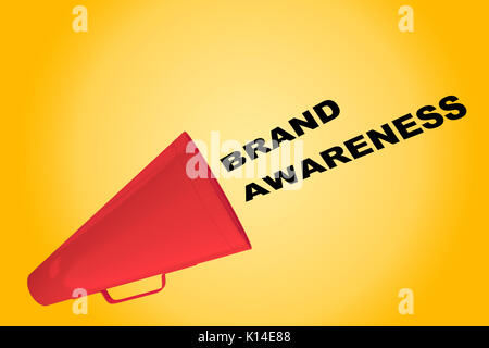 Illustration 3D de la marque 'Titre' découlant d'un haut-parleur Banque D'Images