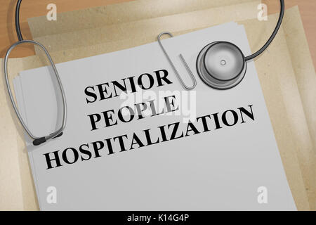3D illustration de 'Personnes' hospitalisation titre sur un document médical Banque D'Images