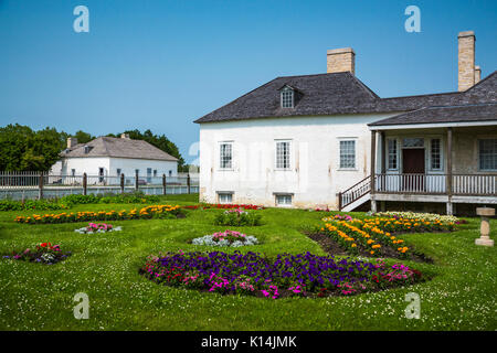 La grande maison à Lower Fort Garry National Historic Site sur la rivière Rouge, Manitoba, Canada. Banque D'Images