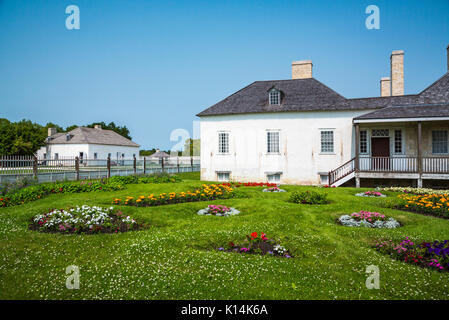 La grande maison à Lower Fort Garry National Historic Site sur la rivière Rouge, Manitoba, Canada. Banque D'Images