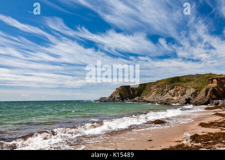 La plage de sable doré de la plage des Sables bitumineux à pied Leas Thurlestone Angleterre Devon UK Europe Banque D'Images