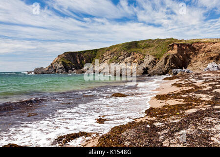 La plage de sable doré de la plage des Sables bitumineux à pied Leas Thurlestone Angleterre Devon UK Europe Banque D'Images