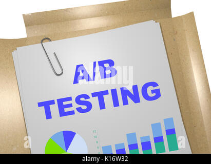3D illustration de 'A/B Testing' sur le titre du document d'entreprise Banque D'Images
