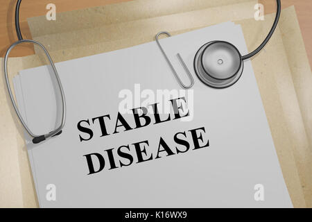 3D illustration de 'STABLE' titre sur un document médical Banque D'Images