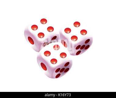 Dés avec points de couleurs isolées nombre Banque D'Images