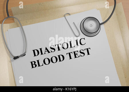3D illustration d'IASTOLIC "prise de sang" titre sur un document Banque D'Images