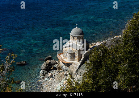 Petite église sur Athos Banque D'Images