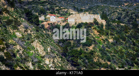 Nouveau Thebais ruines du monastère médiéval de Saint Mont Athos Banque D'Images