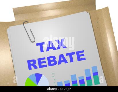 3D illustration de "remboursement de taxe" titre sur business document Banque D'Images