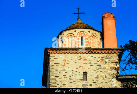 Le Saint et grand monastère de Vatopedi sur le mont Athos, la Grèce Banque D'Images
