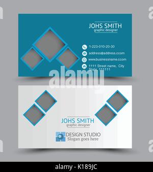 Carte de visite modèle de conception de l'entreprise corporate style. Couleur bleu. vector illustration. Illustration de Vecteur