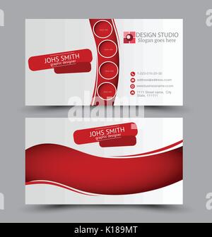 Carte de visite modèle de conception de l'entreprise corporate style. Couleur rouge. vector illustration. Illustration de Vecteur