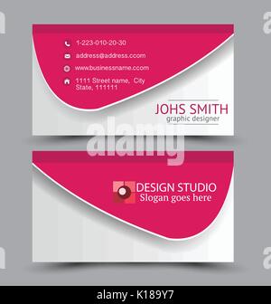 Carte de visite modèle de conception de l'entreprise corporate style. couleur rose. vector illustration. Illustration de Vecteur
