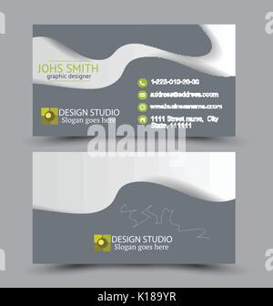 Carte de visite modèle de conception de l'entreprise corporate style. couleur verte. vector illustration. Illustration de Vecteur