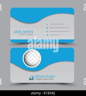 Carte d'affaires. design modèle de l'entreprise corporate style. vector illustration. couleur bleu. Illustration de Vecteur
