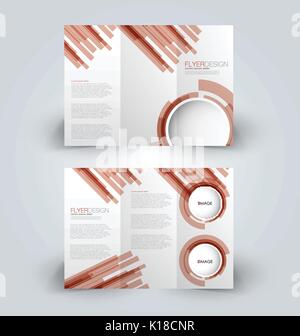 Brochure design plié en modèle pour l'entreprise, de l'éducation, de la publicité. trifold brochure version modifiable. vector illustration couleur marron. Illustration de Vecteur