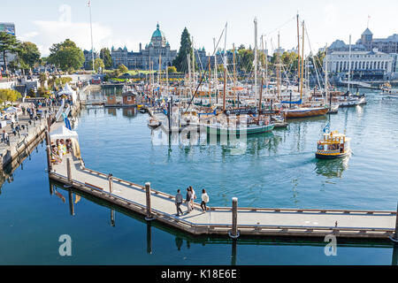 Le port intérieur de Victoria Harbour bateau bateaux capitale de la Colombie-Britannique BC Canada Amérique du Nord de l'île de Vancouver Banque D'Images