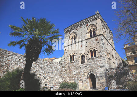 La Sicile, la ville de Taormine, le Palazzo Duchi di Santo Stefano Banque D'Images