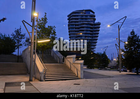 Marco polo tower, hafencity, Hambourg, Allemagne Banque D'Images