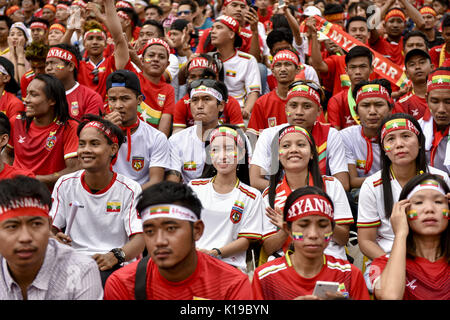 26 août 2017 - Kuala Lumpur, Malaisie - Myanmar réagir partisans pendant la il football masculin Match demi-finale de la 29e Jeux de l'Asie du Sud-Est à Kuala Lumpur, Malaisie, le 26 août 2017 (Image Crédit : © Chris Jung via Zuma sur le fil) Banque D'Images