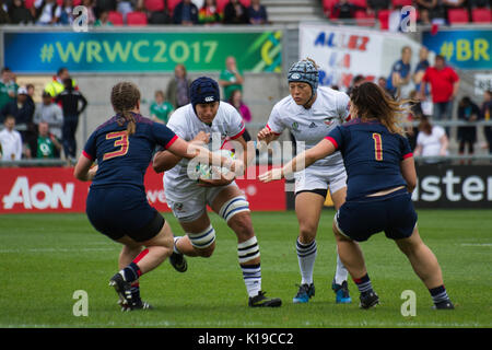 Belfast, Irlande du Nord. 26 août 2017. France v USA dernier match de Bronze à la Coupe du Monde de rugby féminin à Kingspan Stadium, à Belfast. FT : France 31 - 23 USA. Credit : Elsie Kibue / Alamy Live News Banque D'Images