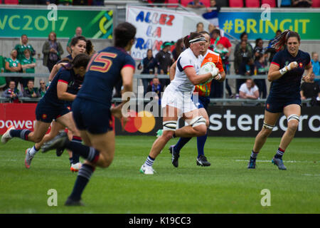 Belfast, Irlande du Nord. 26 août 2017. France v USA dernier match de Bronze à la Coupe du Monde de rugby féminin à Kingspan Stadium, à Belfast. FT : France 31 - 23 USA. Credit : Elsie Kibue / Alamy Live News Banque D'Images