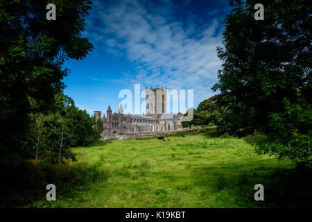 La Cathédrale de St David's, St David's, Pembrokeshire, Pays de Galles, Royaume-Uni Banque D'Images