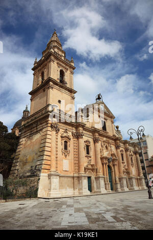 La Sicile, la Ville de Raguse, district de Ragusa Superiore, Cathédrale de San Giovanni Battista de la ville haute Banque D'Images