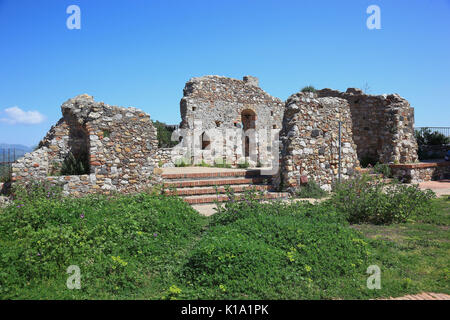 Ville de Sicile, près de Taormina Taormina, vestiges du château Banque D'Images