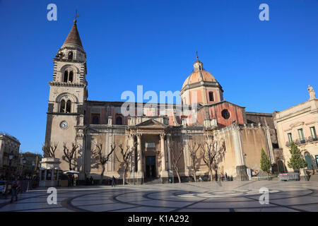 La Sicile, la cathédrale Maria Santissima Annunziata à Piazza del Duomo, dans la ville de Acireale Banque D'Images