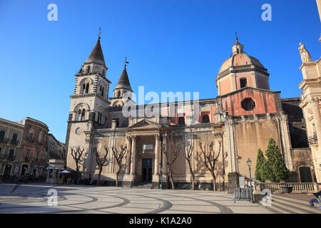 La Sicile, la cathédrale Maria Santissima Annunziata à Piazza del Duomo, dans la ville de Acireale Banque D'Images