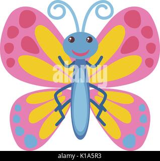 Papillon aux ailes rose illustration Illustration de Vecteur