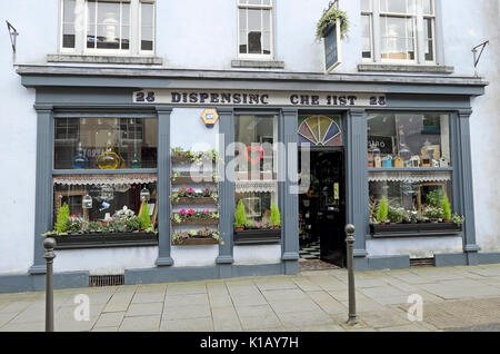 D. King Morgan Dispensing Chemist Shop maintenant fleuriste sur King Street à Carmarthen, Carmarthenshire, pays de Galles Grande-Bretagne KATHY DEWITT Banque D'Images