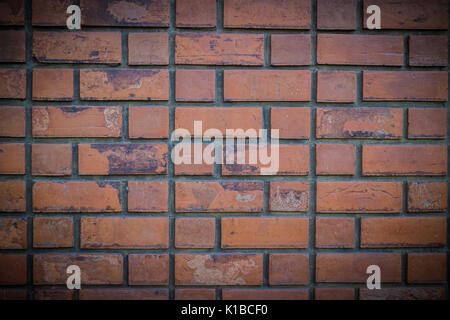 Vieux Mur de brique rouge fond illustration transparente texture pattern(frontière sombre) Banque D'Images