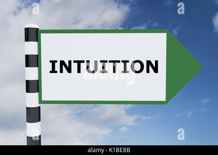 Illustration de l'Intuition titre rendu on road sign Banque D'Images